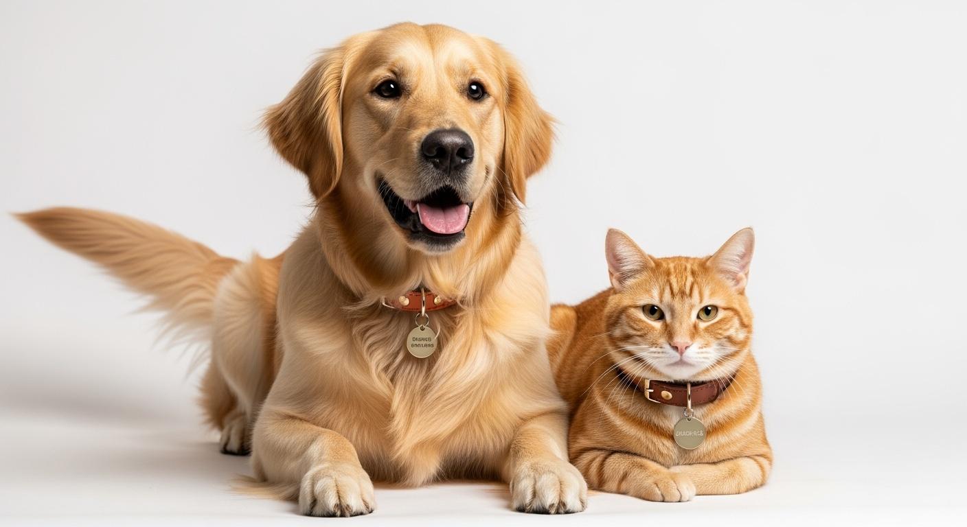 Chien et chat heureux